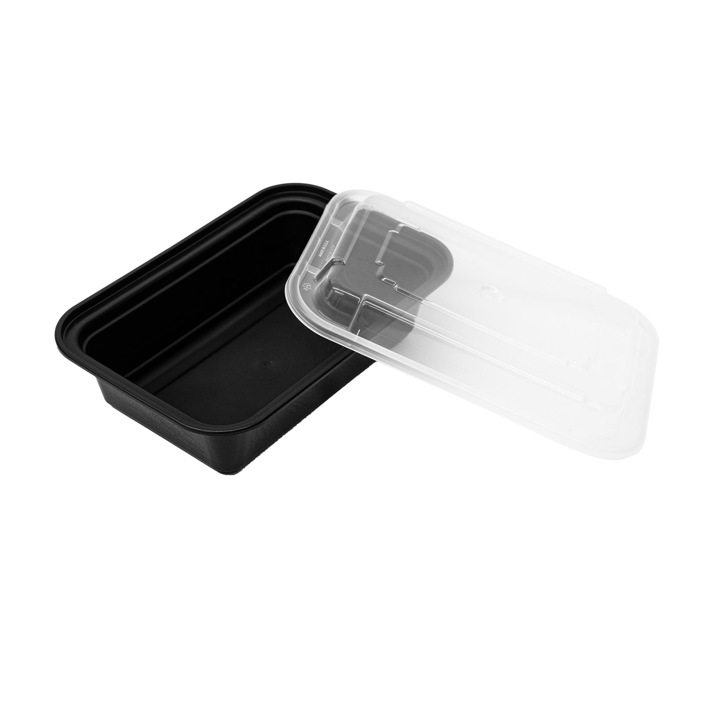 Pactiv Newspring NC-838-B 24 oz. Black 5" x 7 1/4" x 2" VERSAtainer Rectangular Microwavable Container with Lid - 150/Case