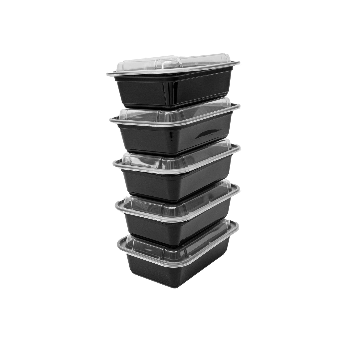 Pactiv Newspring NC-838-B 24 oz. Black 5" x 7 1/4" x 2" VERSAtainer Rectangular Microwavable Container with Lid - 150/Case