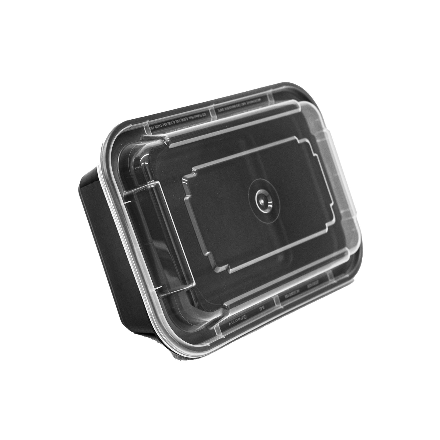 Pactiv Newspring NC-838-B 24 oz. Black 5" x 7 1/4" x 2" VERSAtainer Rectangular Microwavable Container with Lid - 150/Case