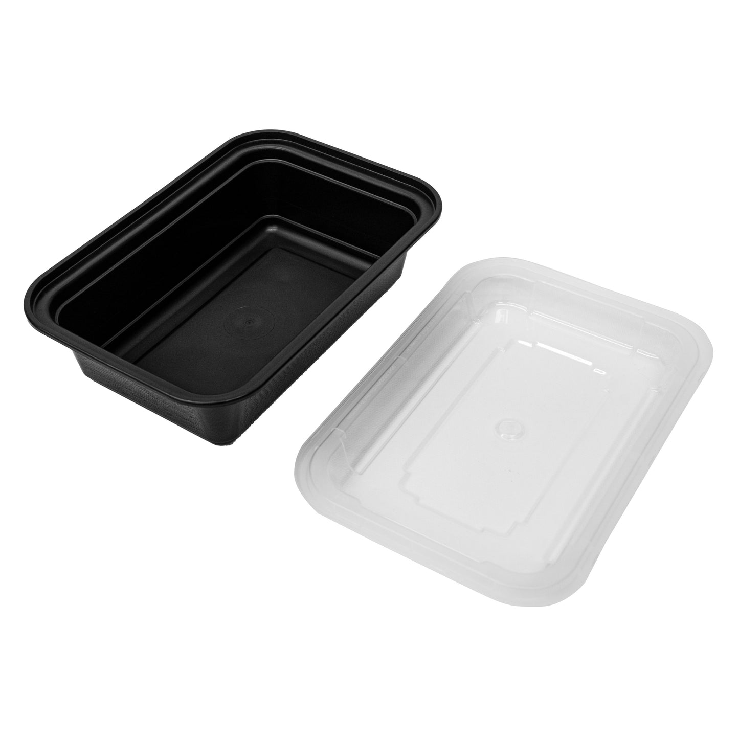 Pactiv Newspring NC-838-B 24 oz. Black 5" x 7 1/4" x 2" VERSAtainer Rectangular Microwavable Container with Lid - 150/Case